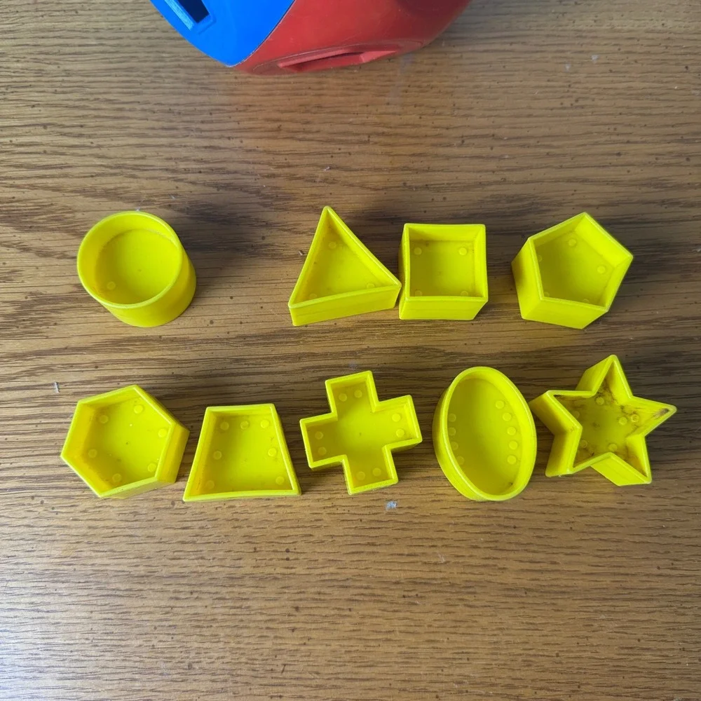Tupperware Vintage Infant Baby Shape Sorter Toy‎ Red Blue Color Shape Learning